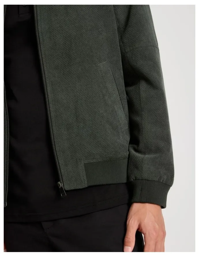 Blaq Birdseye Bomber Jacket in Green