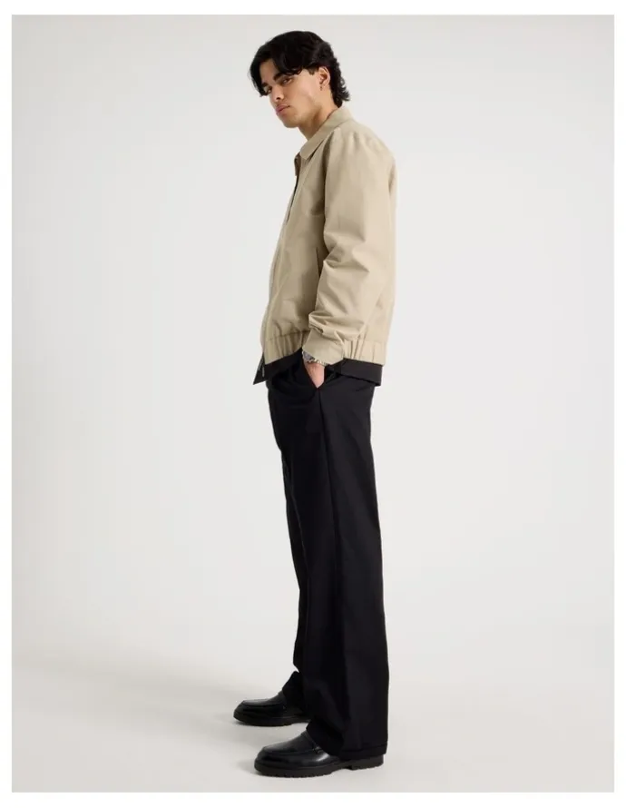 Blaq Cotton Twill Bomber Jacket in Sand