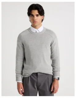 Blaq Crew Neck Knit in Grey