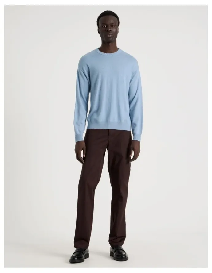 Blaq Crew Neck Knit in Light Blue