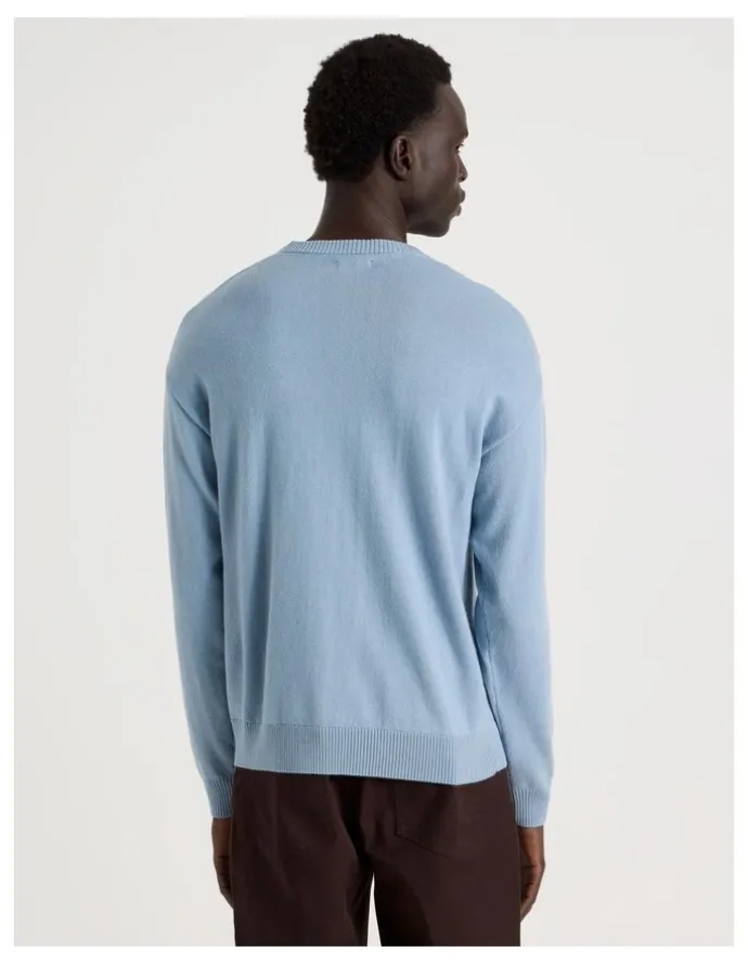 Blaq Crew Neck Knit in Light Blue