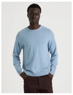 Blaq Crew Neck Knit in Light Blue