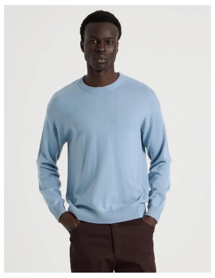 Blaq Crew Neck Knit in Light Blue