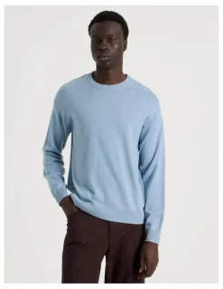 Blaq Crew Neck Knit in Light Blue