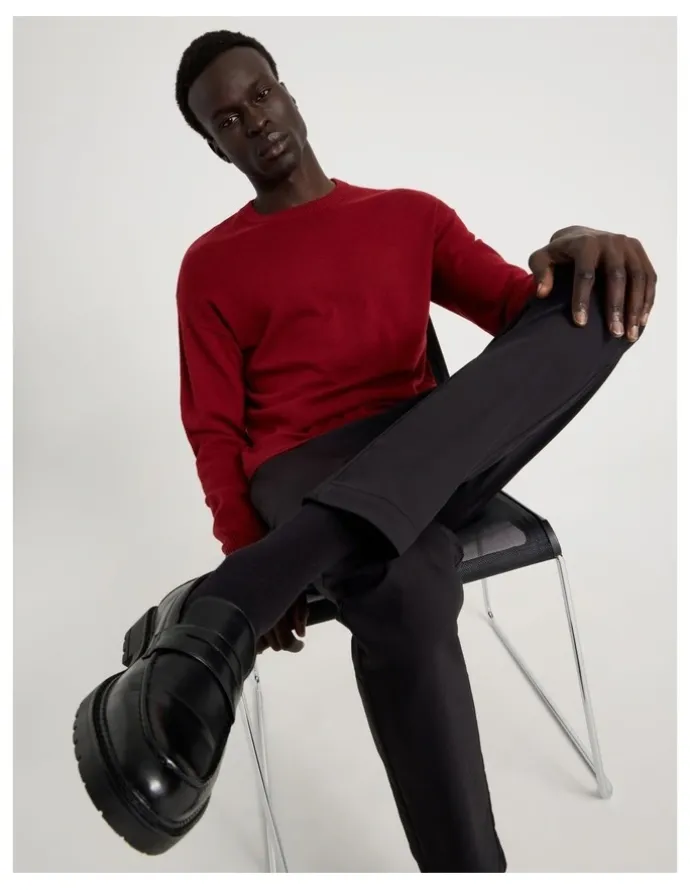 Blaq Crew Neck Knit in Red