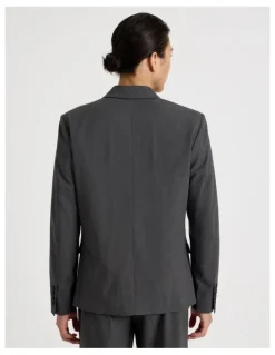 Blaq Double Breasted Blazer in Grey