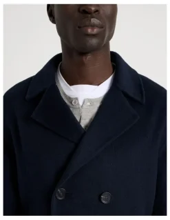 Blaq Double Faced Wool Blend Jacket in Navy