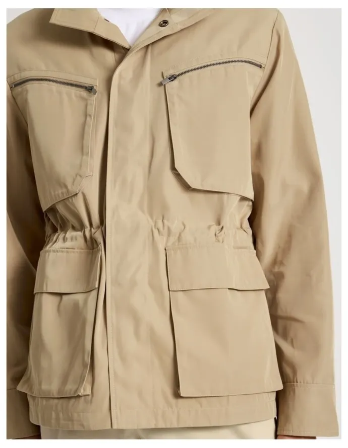 Blaq Double Pocket Parka Jacket in Beige