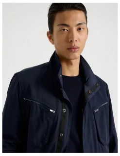 Blaq Double Pocket Parka Jacket in Navy