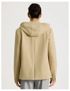 Blaq Hooded Sweat Jacket in Beige