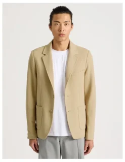 Blaq Hooded Sweat Jacket in Beige