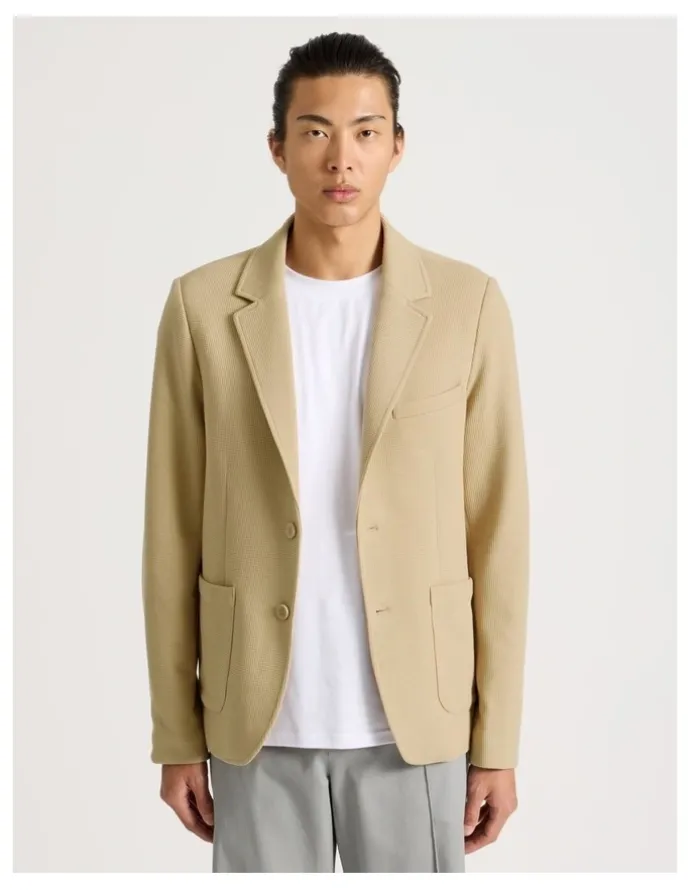 Blaq Hooded Sweat Jacket in Beige