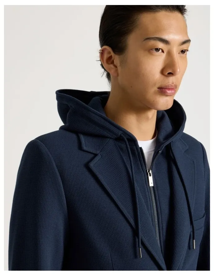 Blaq Hooded Sweat Jacket in Navy
