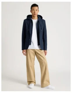 Blaq Hooded Sweat Jacket in Navy
