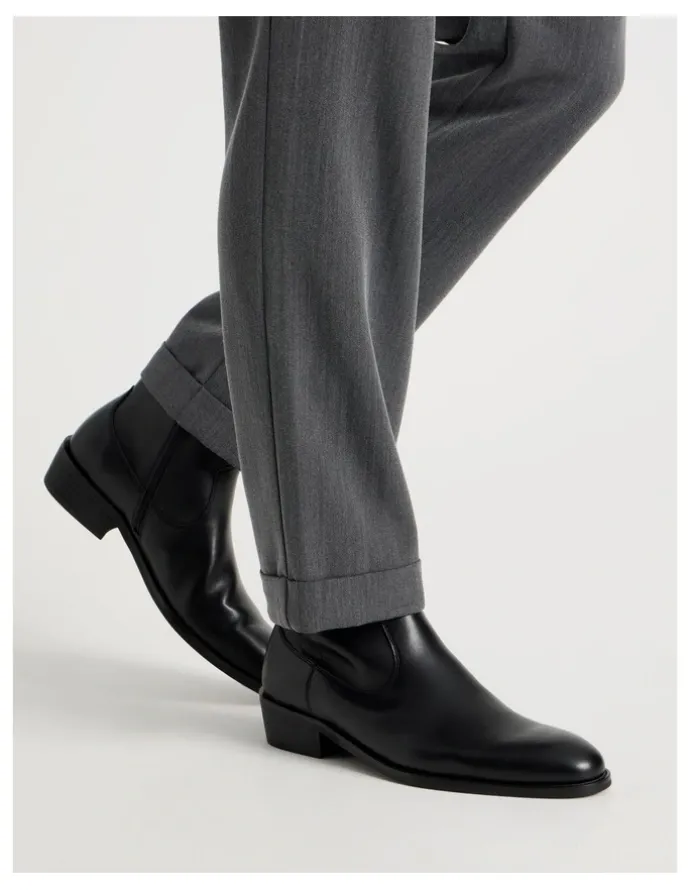 Blaq Jasper Cuban Heel Boot in Black