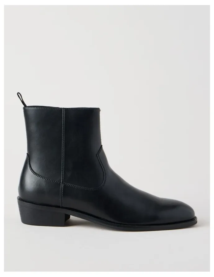 Blaq Jasper Cuban Heel Boot in Black