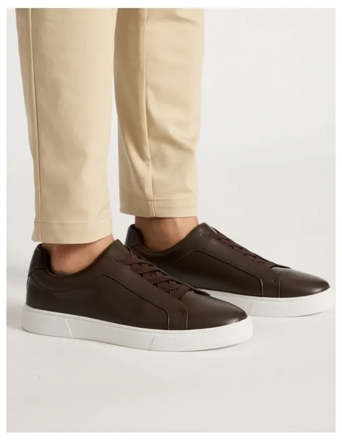 Blaq Knox Elastic Sneaker in Dark Brown