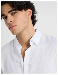 Blaq Linen Long Sleeve Shirt in White