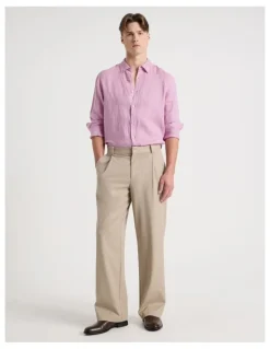 Blaq Linen Long Sleeve Shirt in Pink