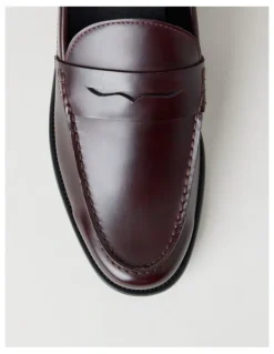 Blaq Logan Crinkle Toe Loafer in Dark Cherry