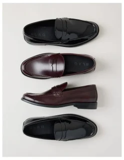 Blaq Logan Crinkle Toe Loafer in Dark Cherry