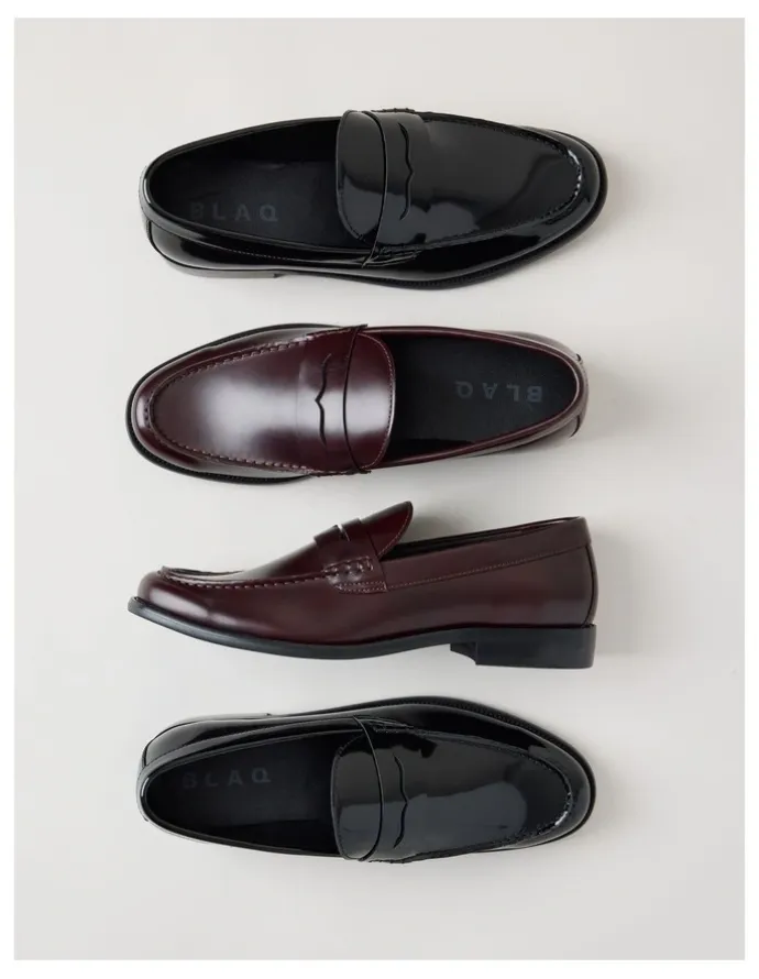 Blaq Logan Crinkle Toe Loafer in Dark Cherry