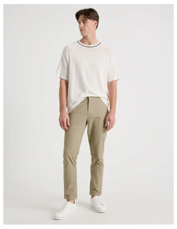 Blaq Mockneck Knit T-Shirt in White