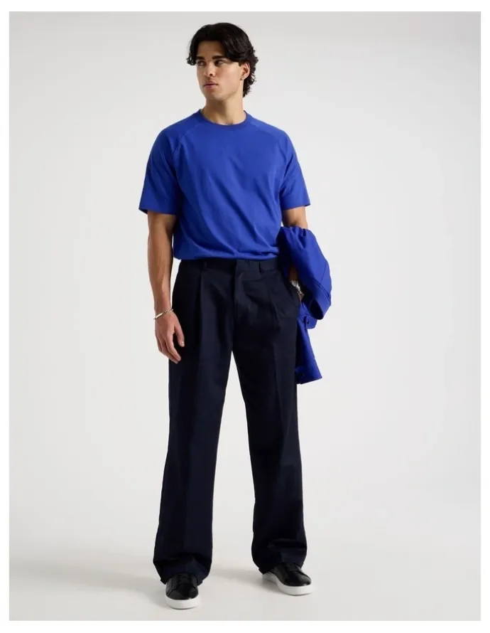 Blaq Oversized Contrast Panelled T-Shirt in Blue