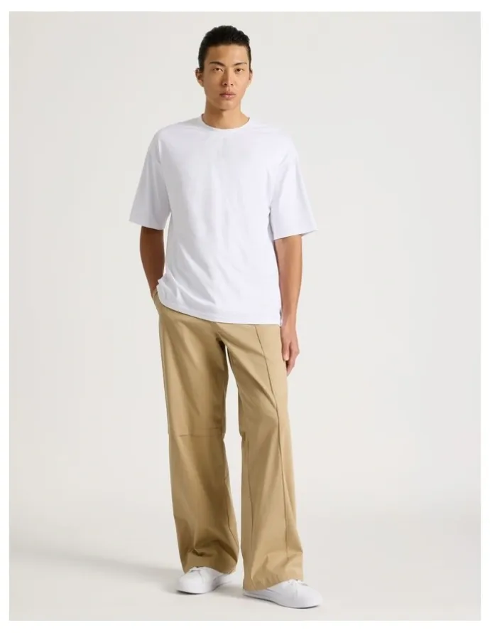 Blaq Relaxed Asymmetric Pant in Beige