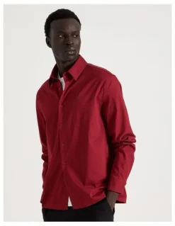 Blaq Relaxed Fit Long Sleeve Shirt in Red