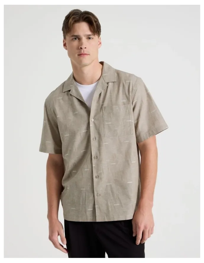 Blaq Short Sleeve Shirt in Taupe