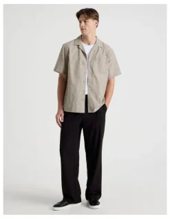 Blaq Short Sleeve Shirt in Taupe