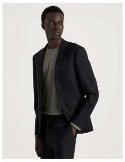Blaq Single Breasted Wool Blazer in Black