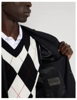 Blaq Single Breasted Wool Blazer in Black