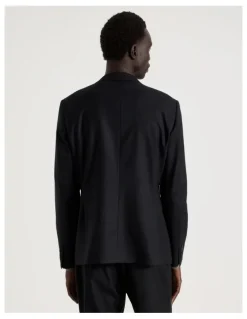 Blaq Single Breasted Wool Blazer in Black