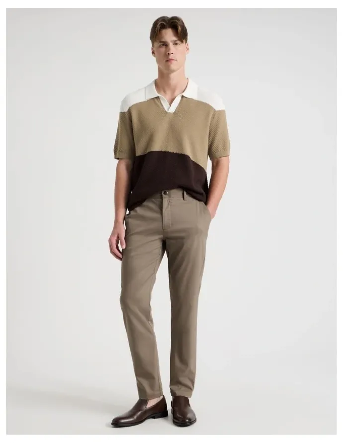 Blaq Slim Fit Dress Chino Pant in Tan