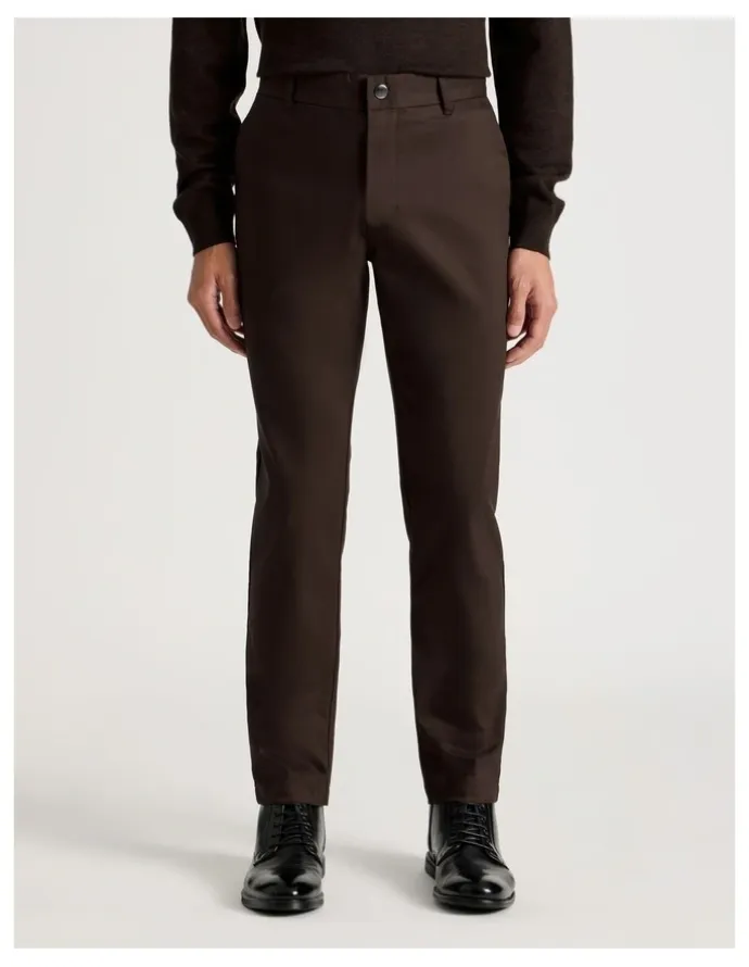 Blaq Slim Fit Dress Chino Pant in Brown