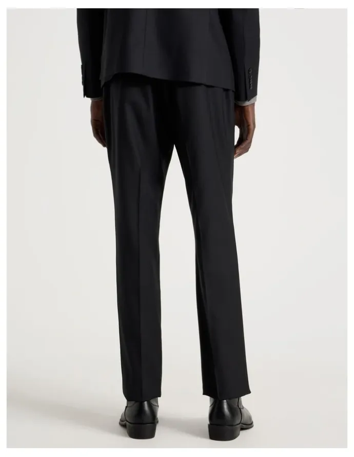 Blaq Slim Fit Wool Trouser in Black