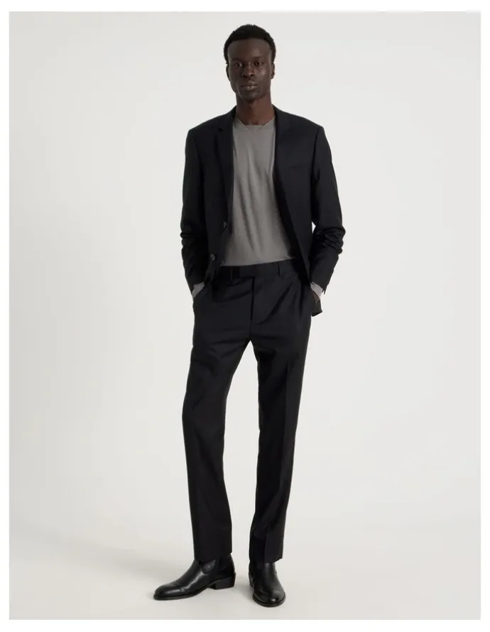 Blaq Slim Fit Wool Trouser in Black