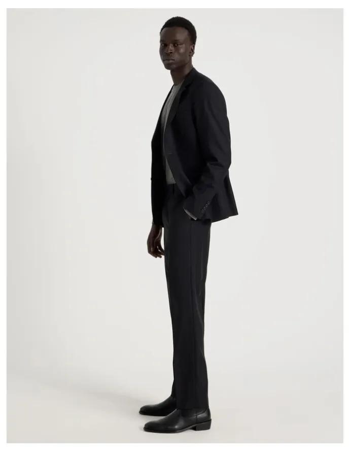 Blaq Slim Fit Wool Trouser in Black