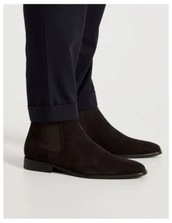 Blaq Soren Suede Chelsea Boot in Chocolate