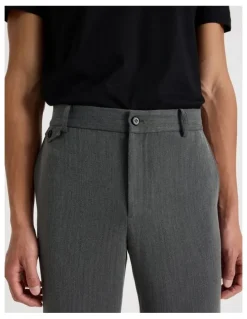 Blaq Tailored Herringbone Trousers in Grey
