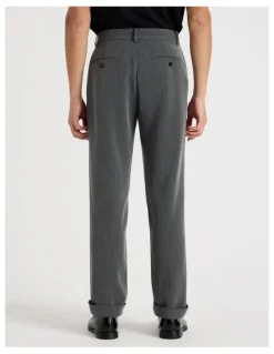 Blaq Tailored Herringbone Trousers in Grey
