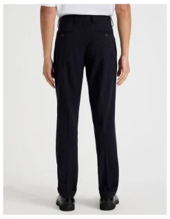 Blaq Tailored Pinstripe Trousers in Navy