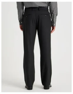 Blaq Tapered Fit Flannel Trousers in Charcoal