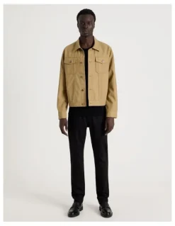 Blaq Trucker Jacket in Beige