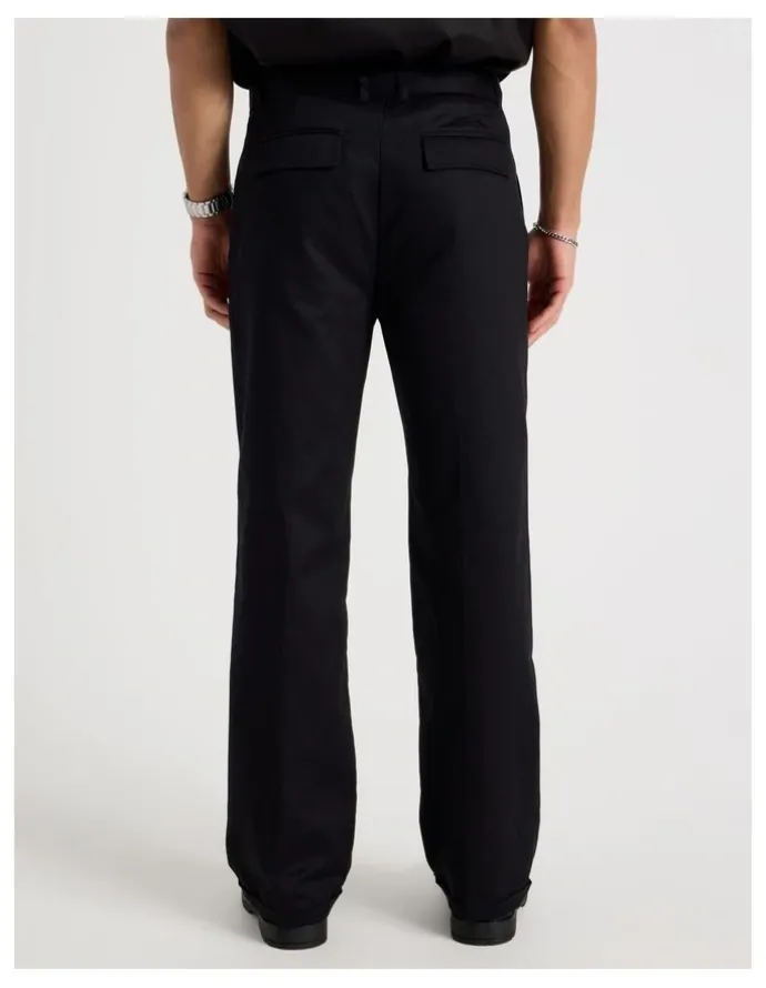 Blaq Wide Leg Cotton Drill Pant in Black