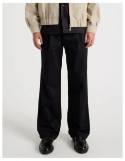 Blaq Wide Leg Cotton Drill Pant in Black