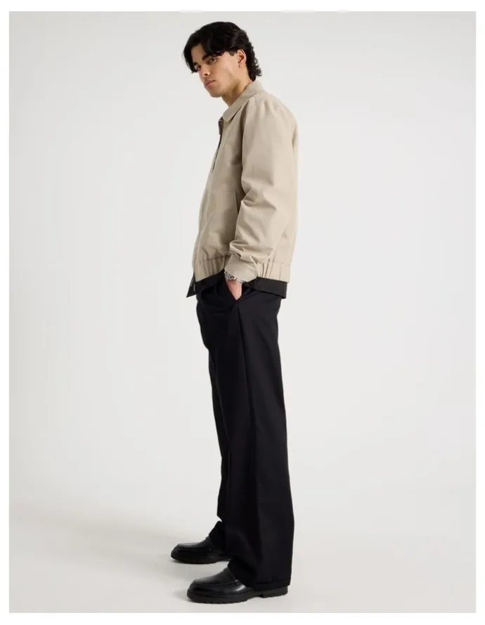 Blaq Wide Leg Cotton Drill Pant in Black