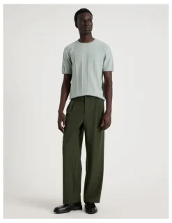 Blaq Wide Leg Pleated Pant in Khaki